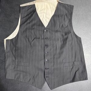Brioni Vest Mens 48 Charcoal Gray Pinstripe Wool Formal Waistcoat Italy